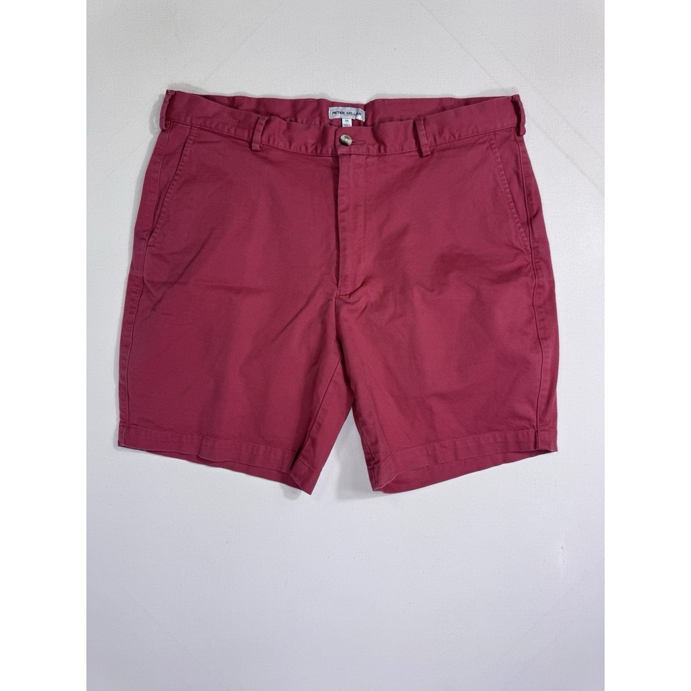 Peter Millar Crown Pilot Twill Shorts Men 36 Salmon Pima Cotton ME0B05 Chino 7.5